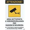 Cartello "AREA SOTTOPOSTA A VIDEOSORVEGLIANZA PER RAGIONI DI SICUREZZA"